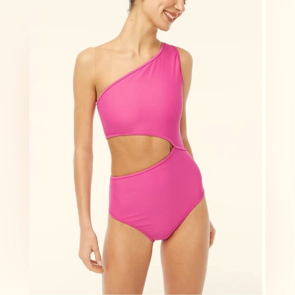 J.CREW SWIMSUIT CUTOUT ONE-SHOULDER WOMEN’S ONE-PIECE PINK COLOR PLUS SIZE 3X
